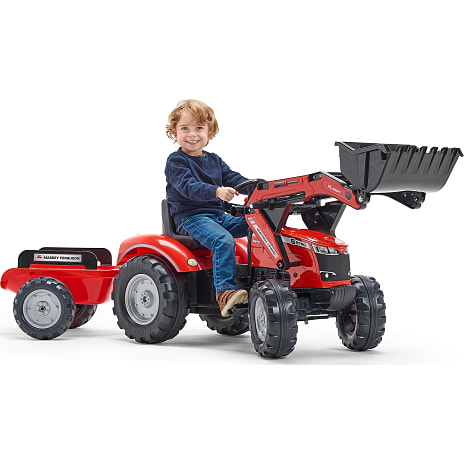 Falk Toys Massey Ferguson frontlæsser med vogn