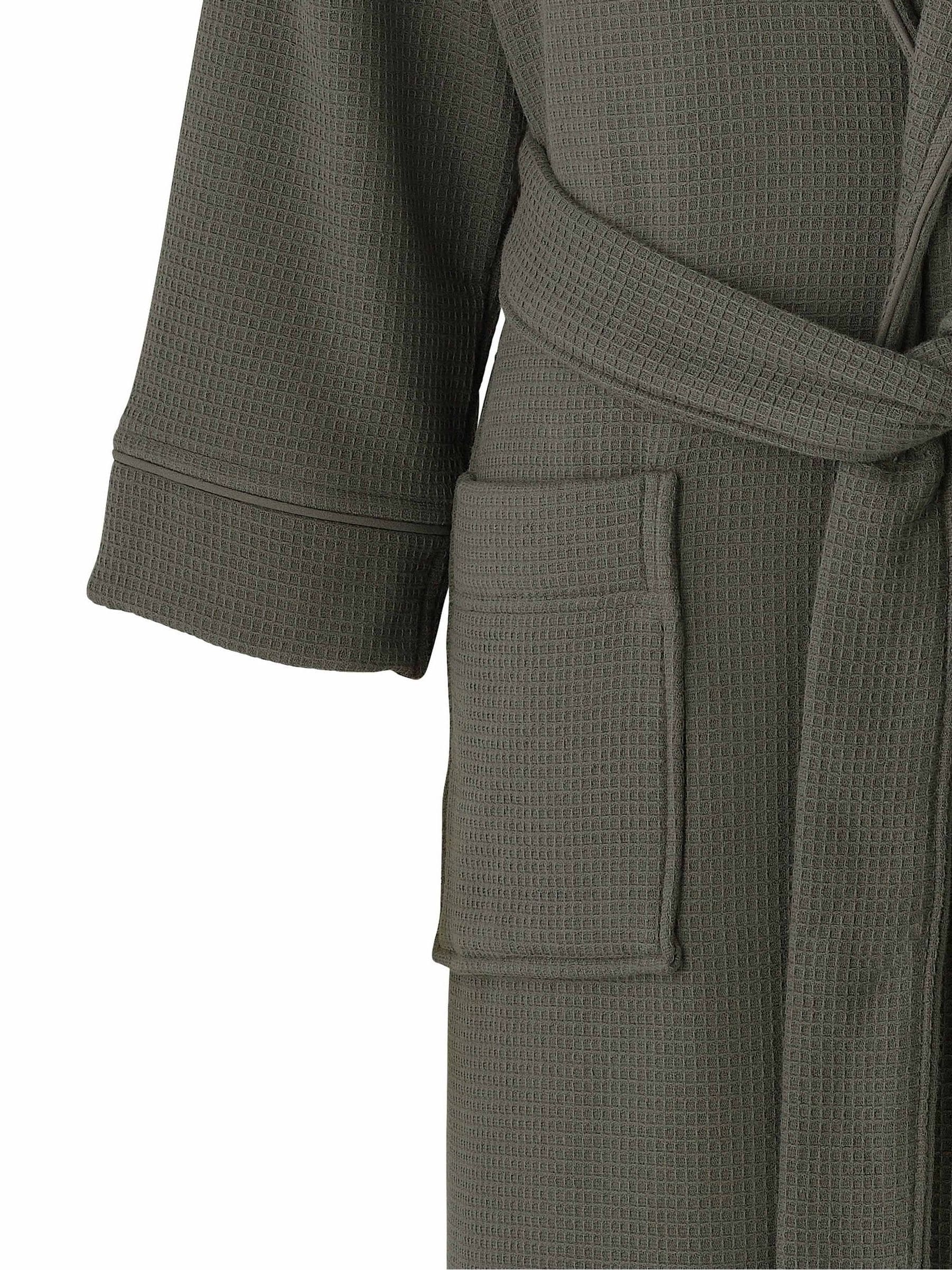 Grijs - Savile Row Company 100% Cotton Waffle Dressing Gown With Terry Lining
