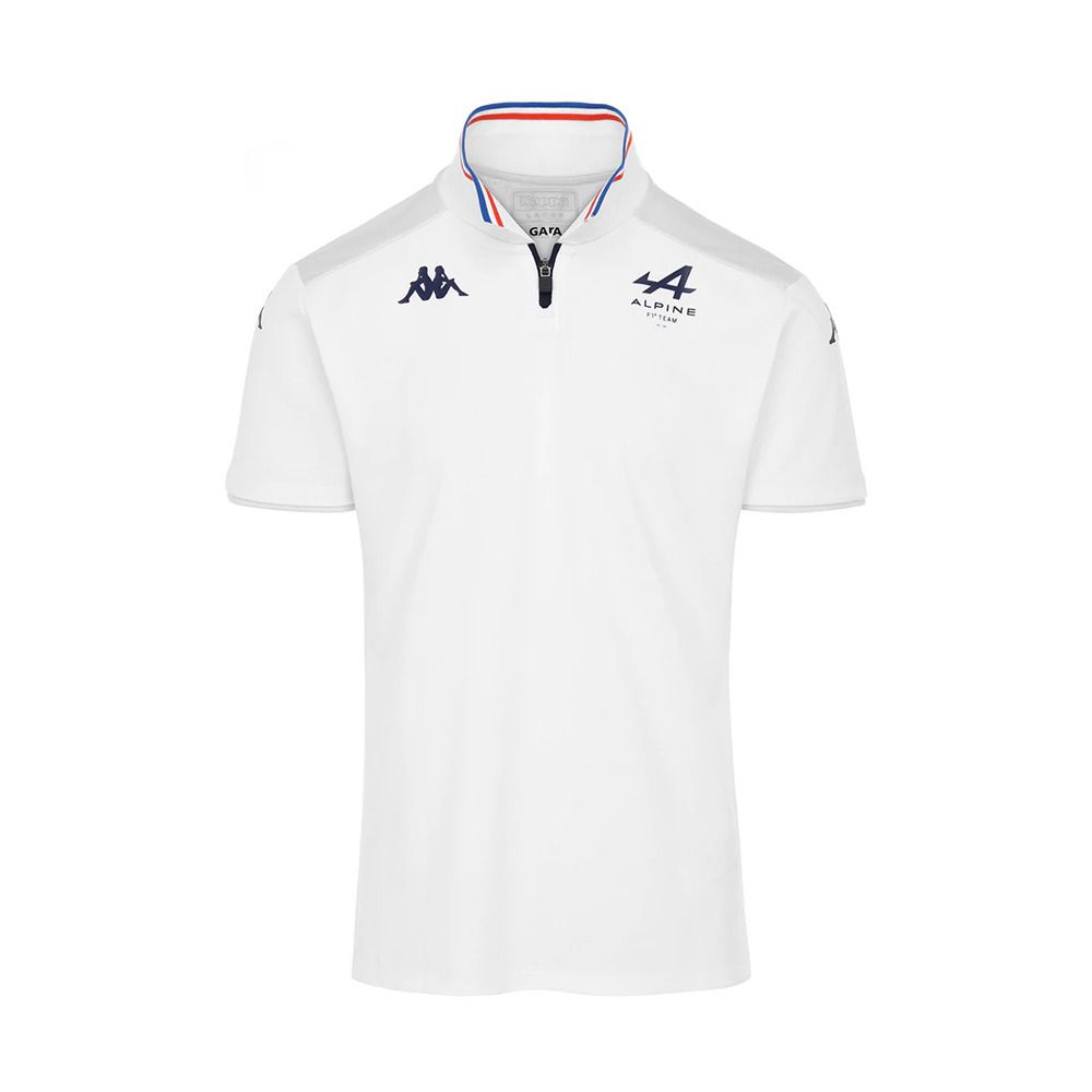Kappa ANGAF BWT ALPINE F1 - Polo Homme white/grey vapor
