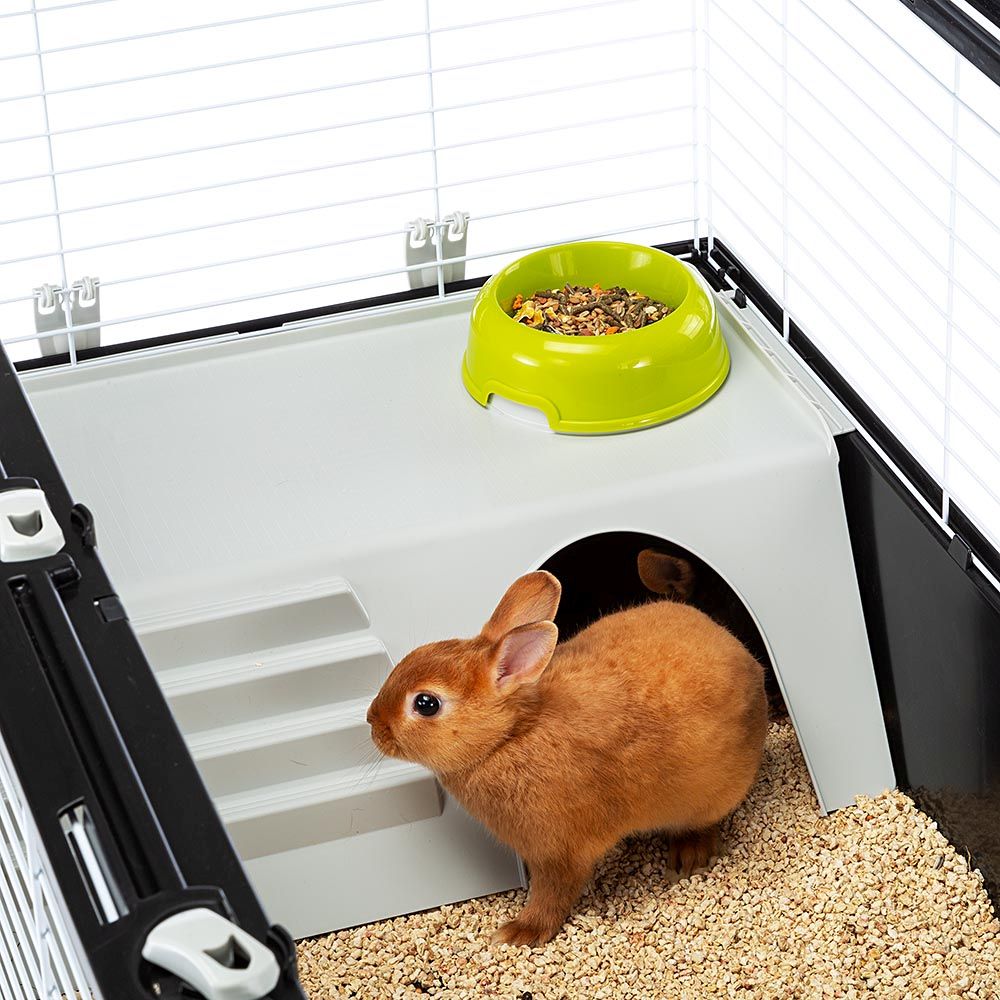 Ferplast cage pour rongeurs casita 120 pour lapins, cochons d'inde, cochons d'inde, en métal, accessoires inclus : mangeoire,