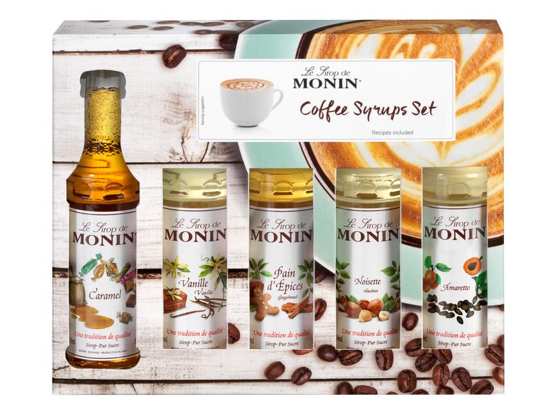 Monin Sirup Coffee Set 5 x 50 ml Hochwertige Konzentrate zur Aromatisierung von Kaffee