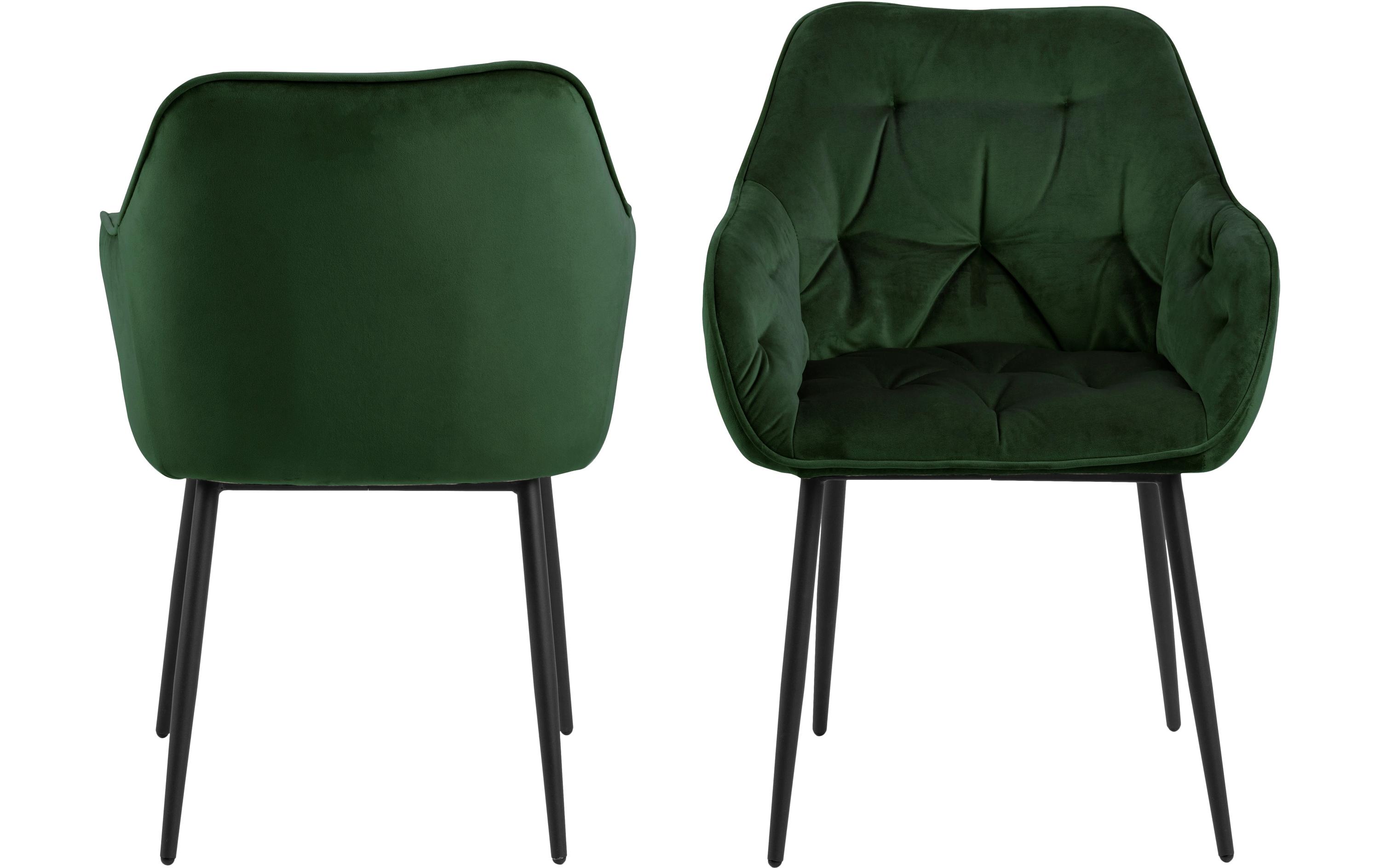 Stuhl Brooke, 2 Stück Forest Green<br>Esszimmerstühle mit Armlehne