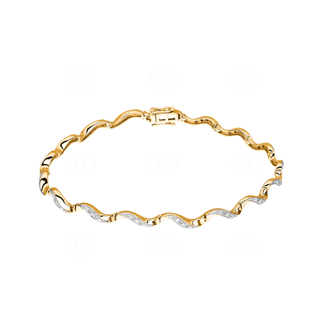 Armband 750/18 K Gelbgold mit Diamanten 0.23 ct H/si