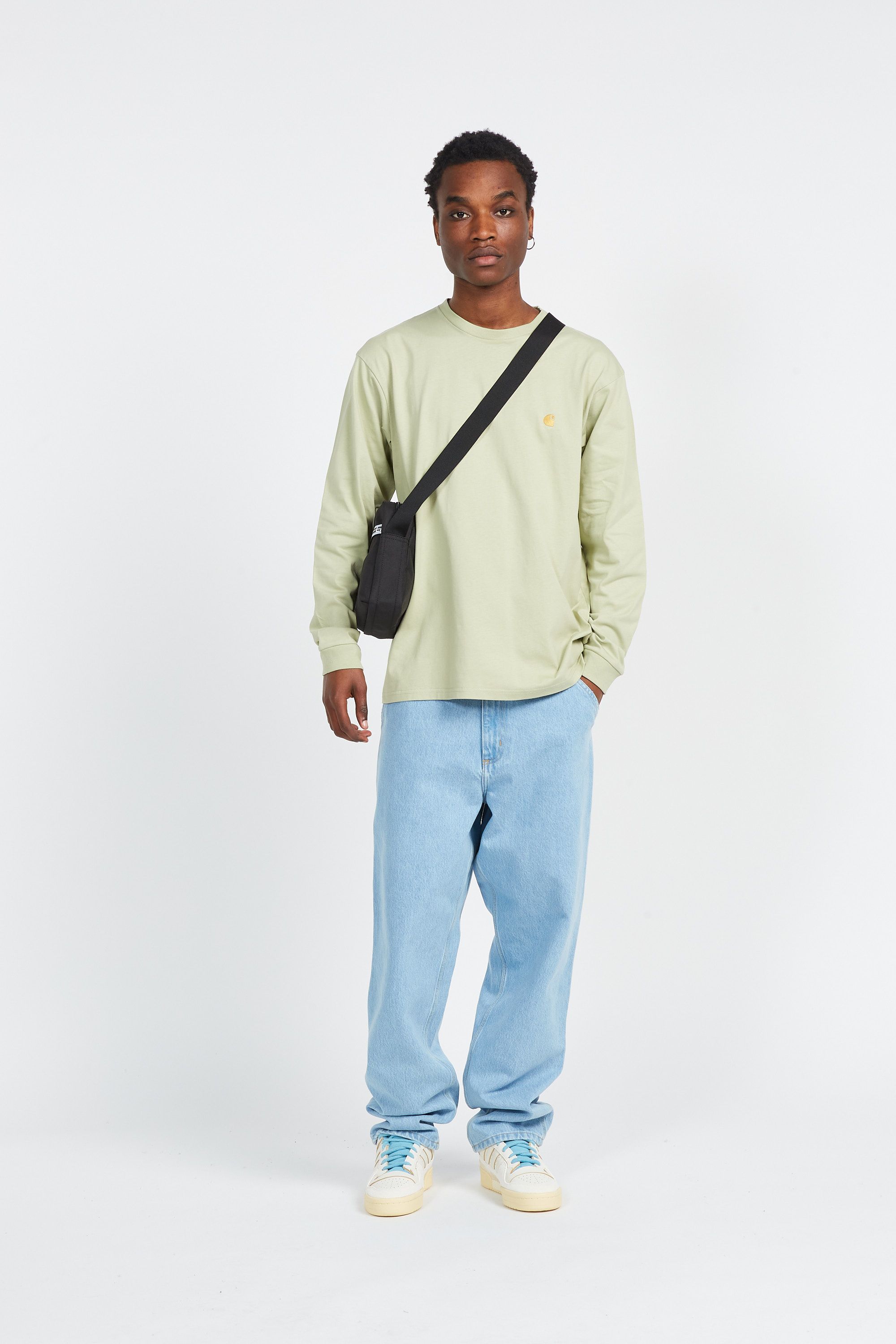 CARHARTT WIP jean Single Knee Bleu