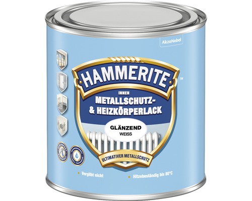 HAMMERITE Metaalbeschermings- en radiatorverf, glanzend wit, 500 ml