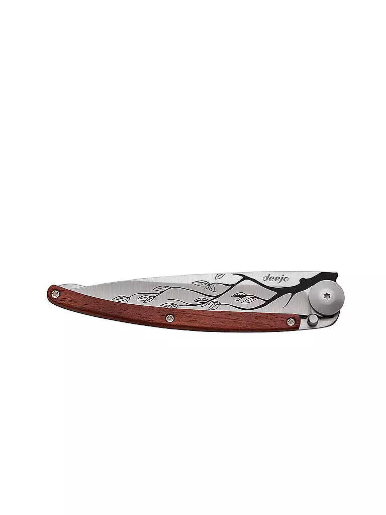 DEEJO Taschenmesser Korallenholz Titan BAUM 37G silber