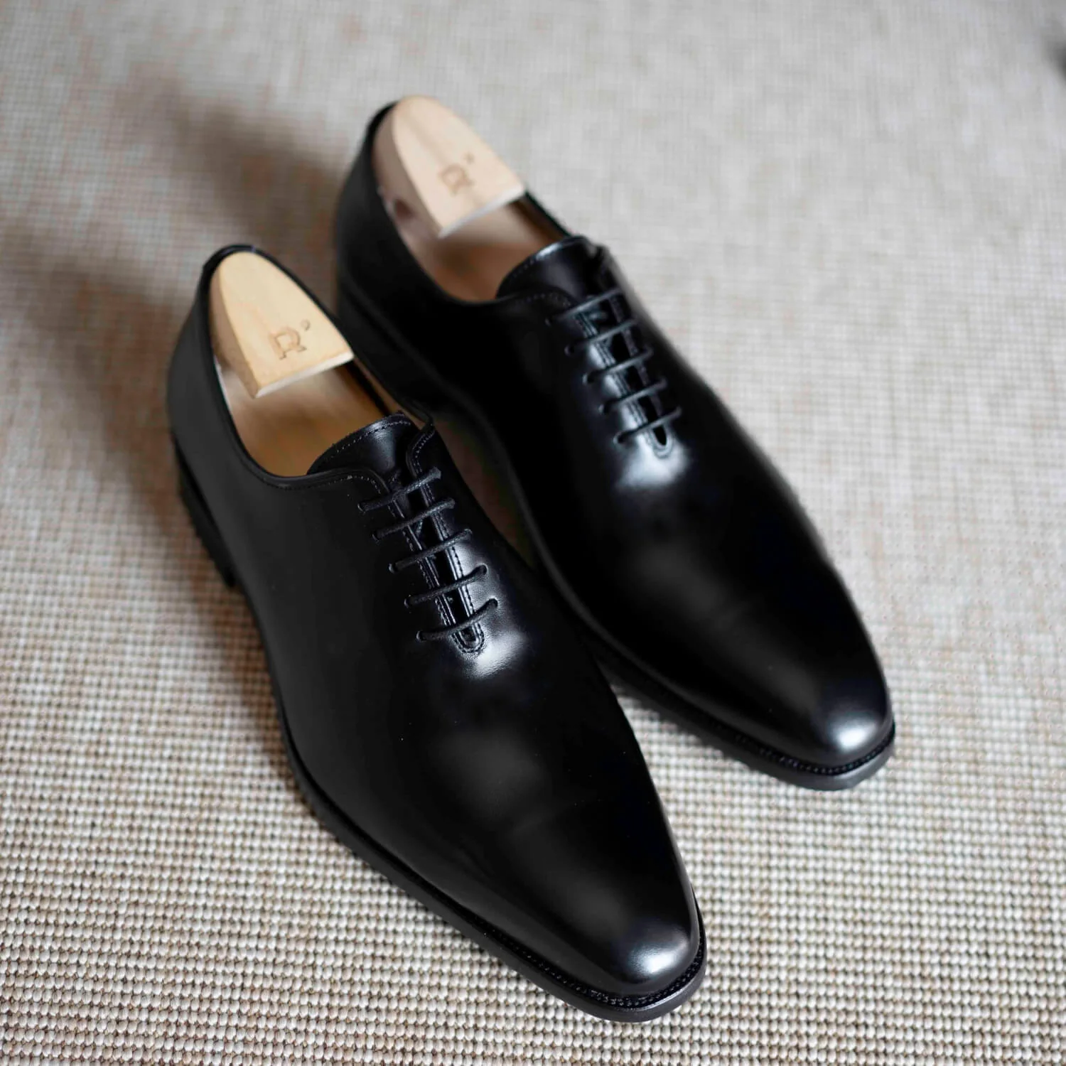 Roller-Richelieu en cuir noir