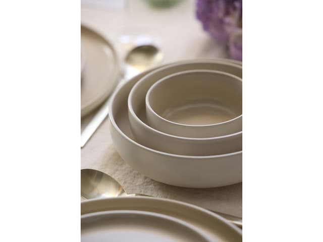 Studio Round Skål Matte white/Matte sand