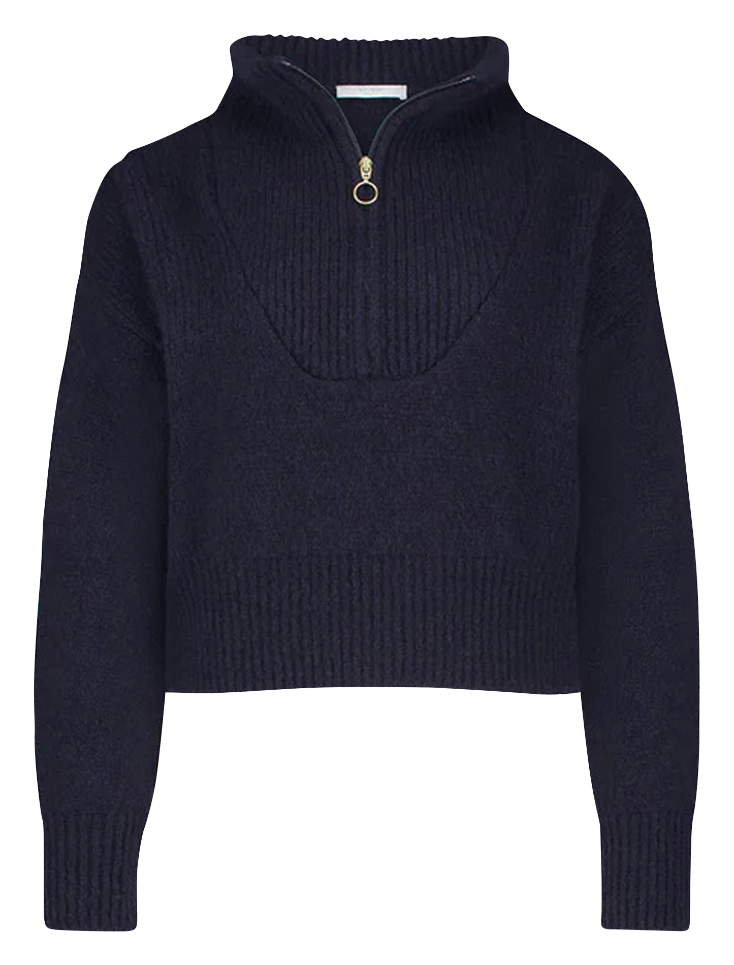 BOXY BEAU - Pull col montant en laine mélangée | Bleu