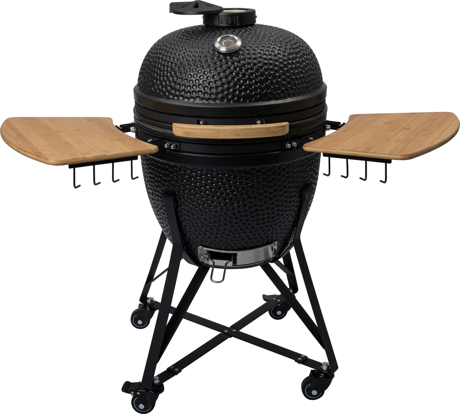 Intratuin kamado barbecue Urban Chef Large Deluxe mat zwart D 59 H 133 cm