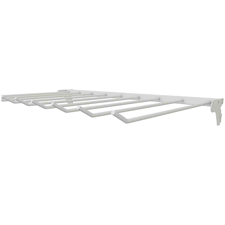 Porte-pantalon fixe en acier blanc L. 66 x 40 cm