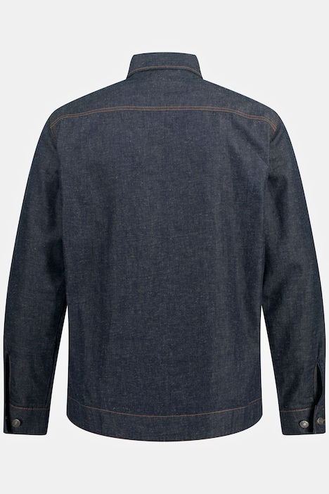 STHUGE Jeanshemd, Overshirt, Denim, Langarm, Stehkragen, bis 8 XL