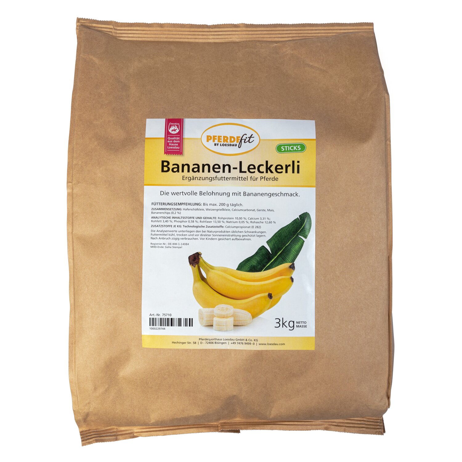 PFERDEfit by Loesdau Bananen-Leckerli Sticks  - 3 kg