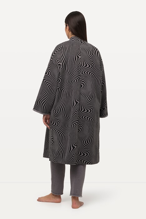 Loungewear-Langjacke, Oversized, offene Form, kuschelweich