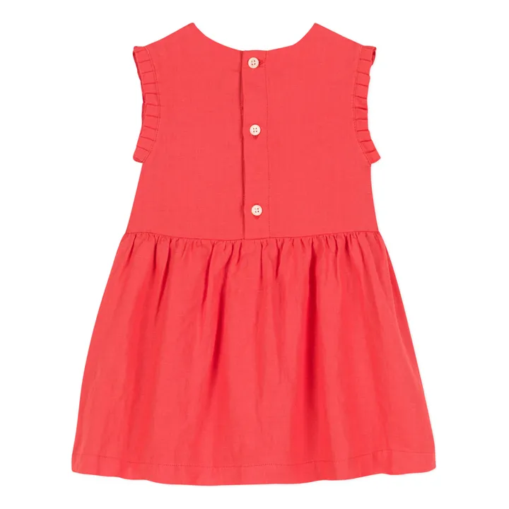 Petit Bateau Robe sans Manches en Lin | Rose