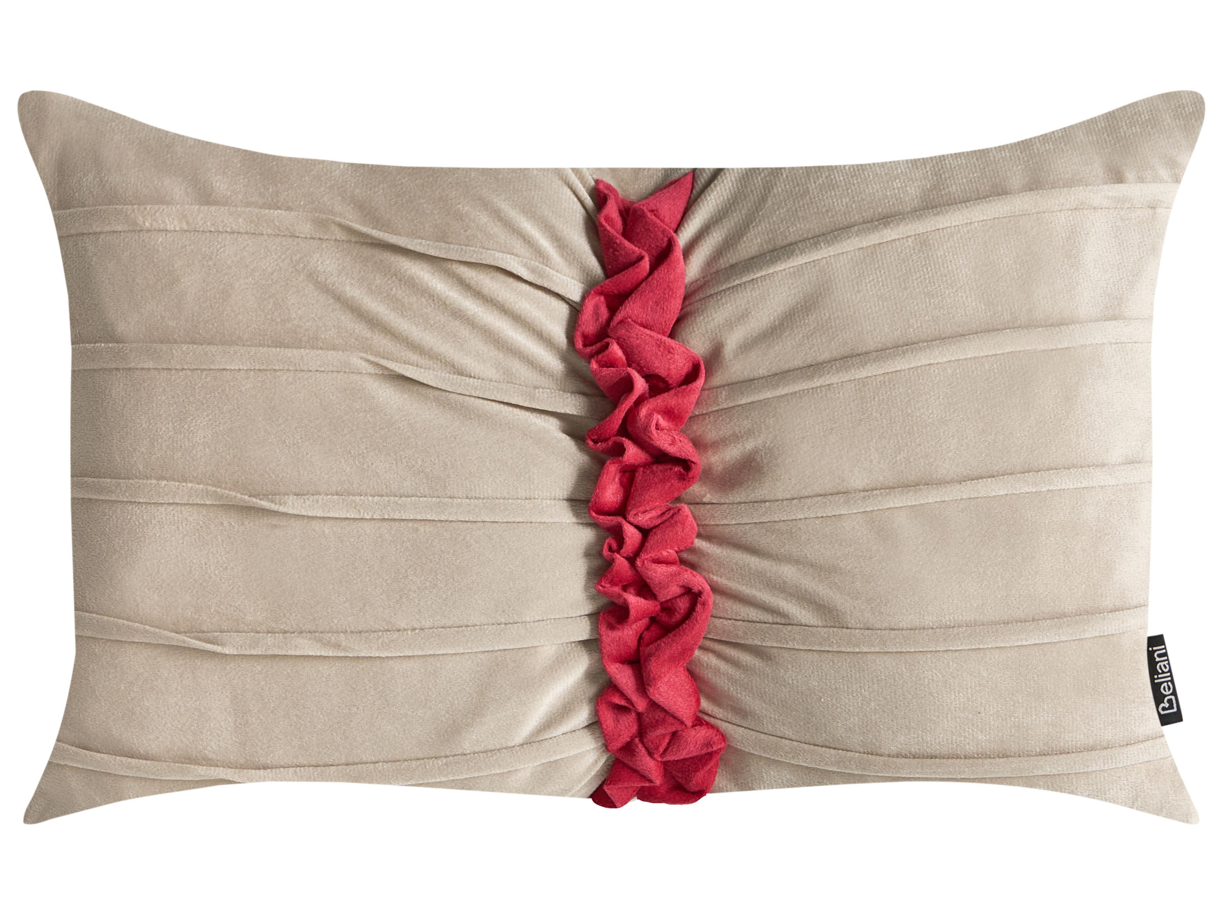 Set van 2 sierkussens BELLE Fluweel 50 x 30 cm Taupe kerstmotief