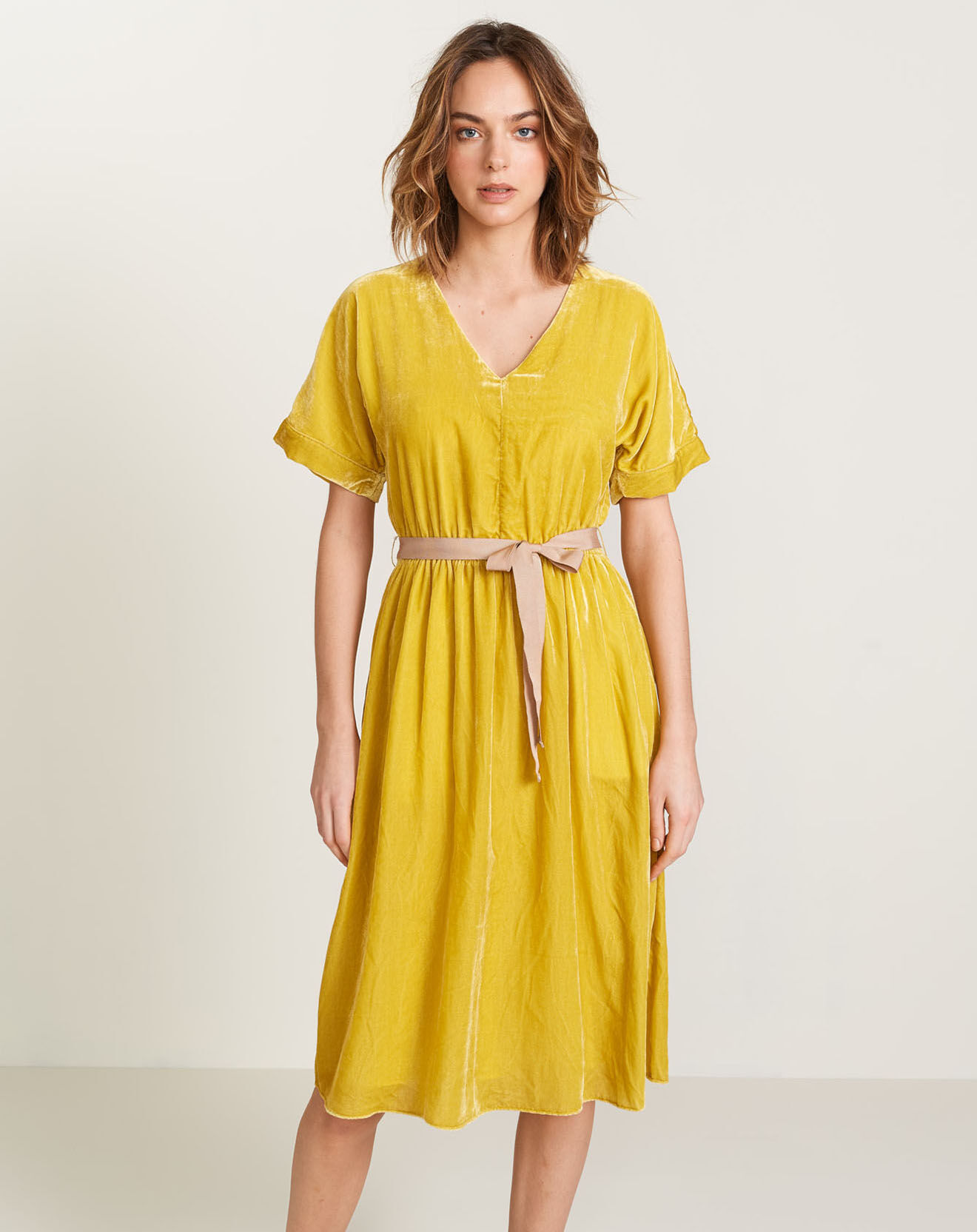 Bellerose Robe Hoek fluide jaune