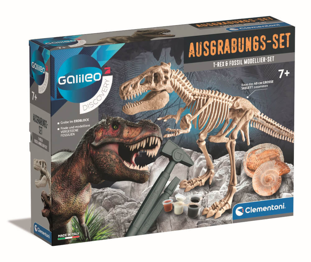 Clementoni Galileo Ausgrabungs-Set T-Rex & Fossil Modellier-Set