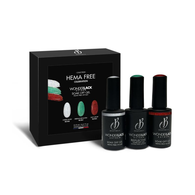 Coffret semi permanent Wonderlack Hema Free Celebration Beautynails 3x8ML