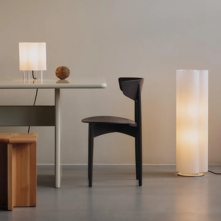Ferm Living - Boe Tischleuchte, H 28 cm, silber / natur