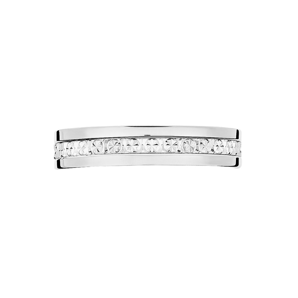Alliance Fantaisie Diamantee Ruban Plat Or Blanc