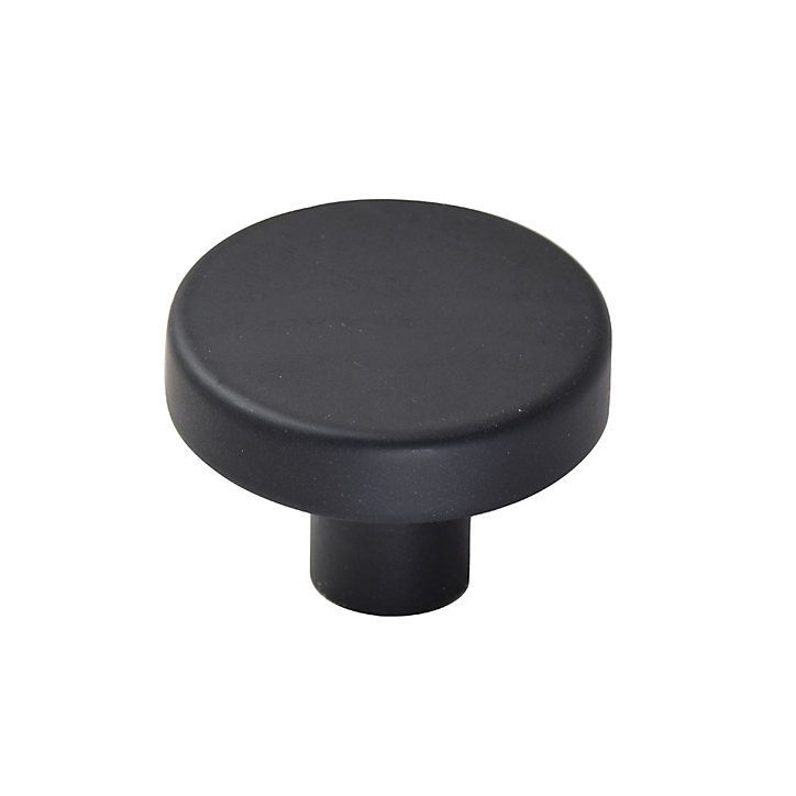 Lot 4 boutons de meuble métal rond noir Ø4cm