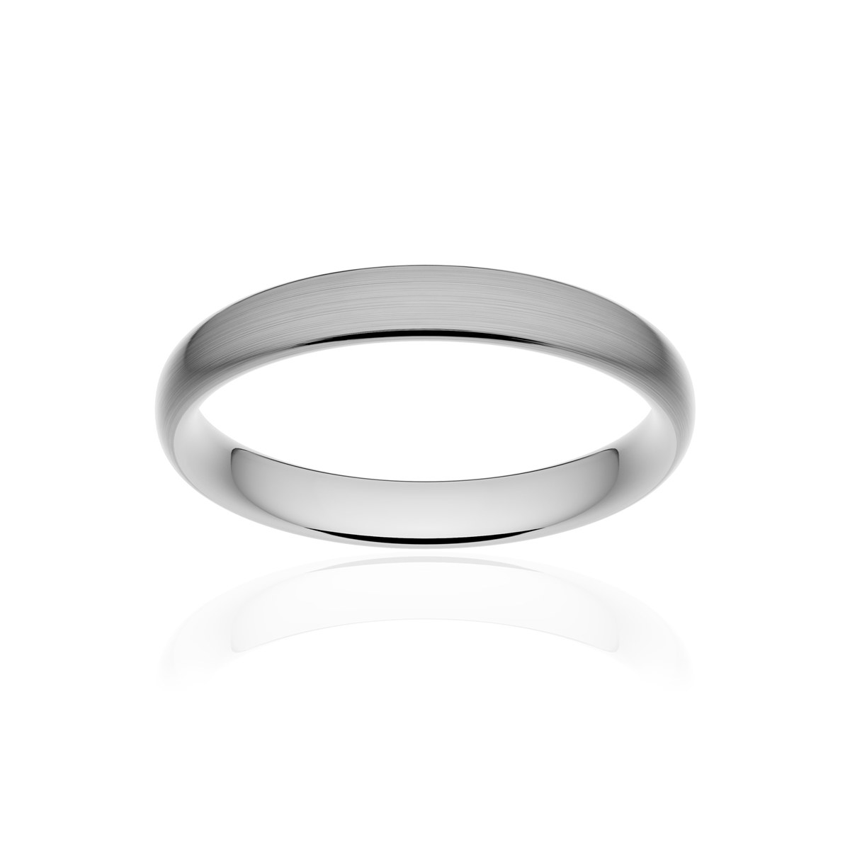 Alliance or 750 blanc brossé ruban confort 3,5mm