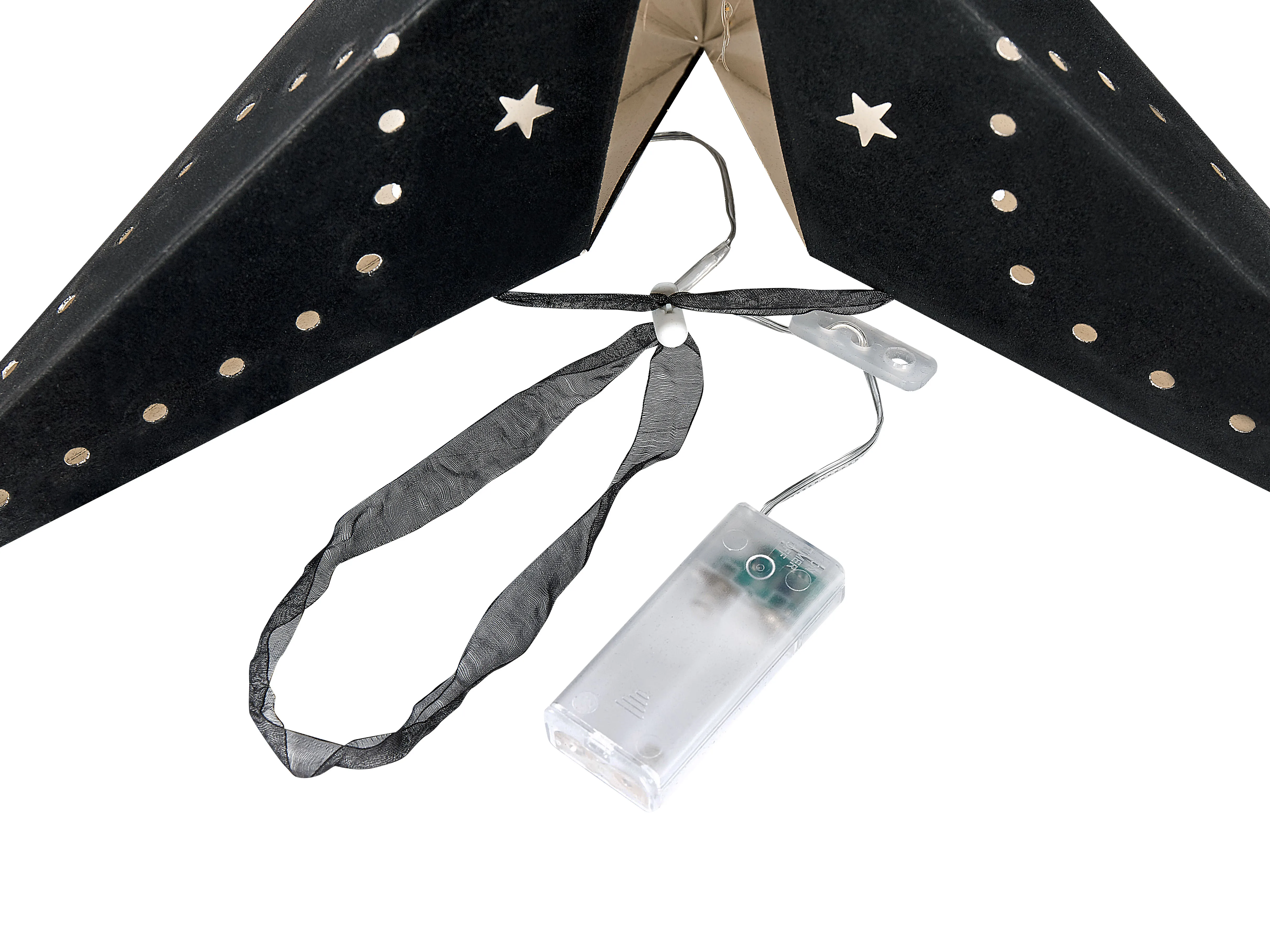 Set van 2 hangende decoraties LED MOTTI Ster 60 cm Zwart