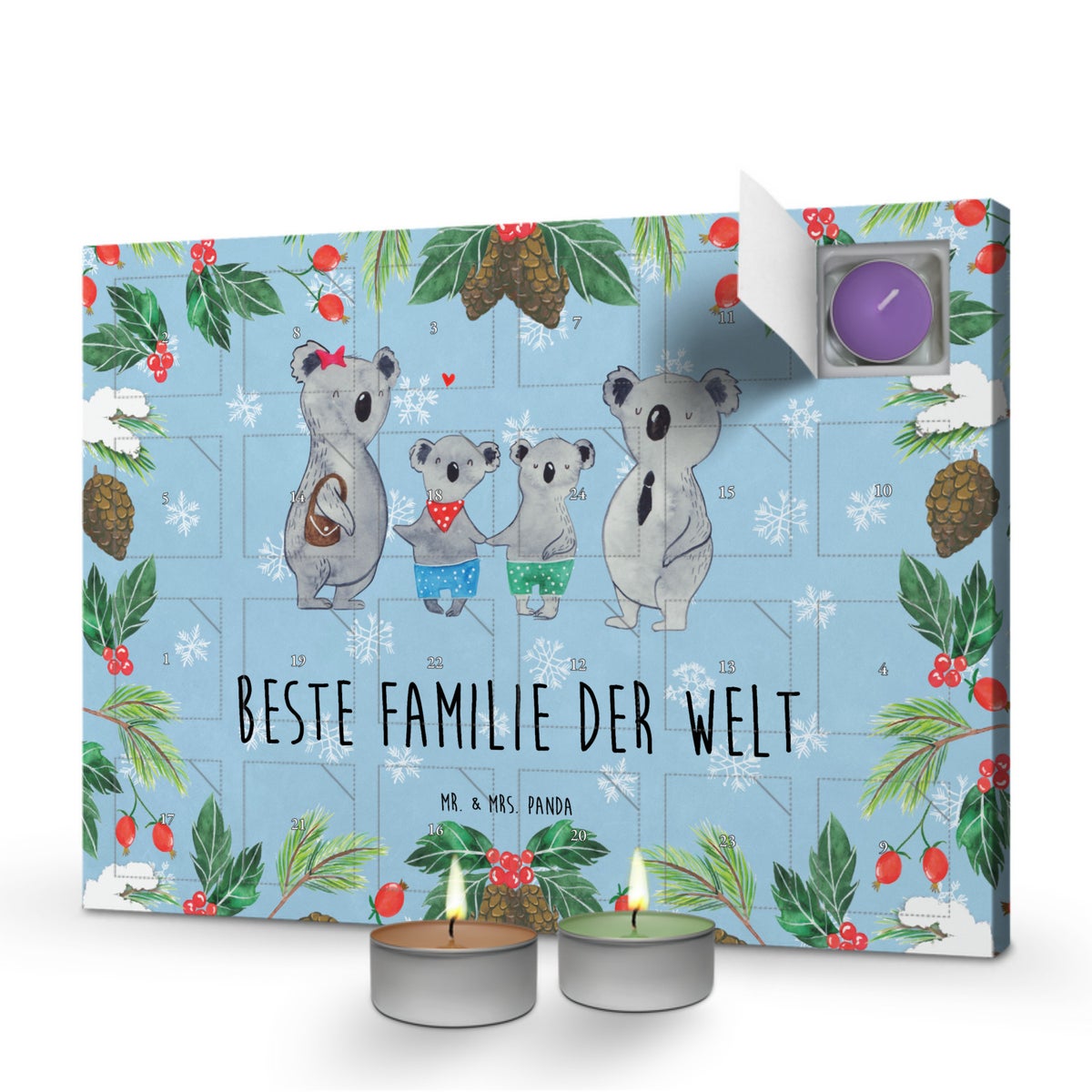 Mr. & Mrs. Panda Geurkaars Adventskalender Koala Familie Twee - Pastelblauw