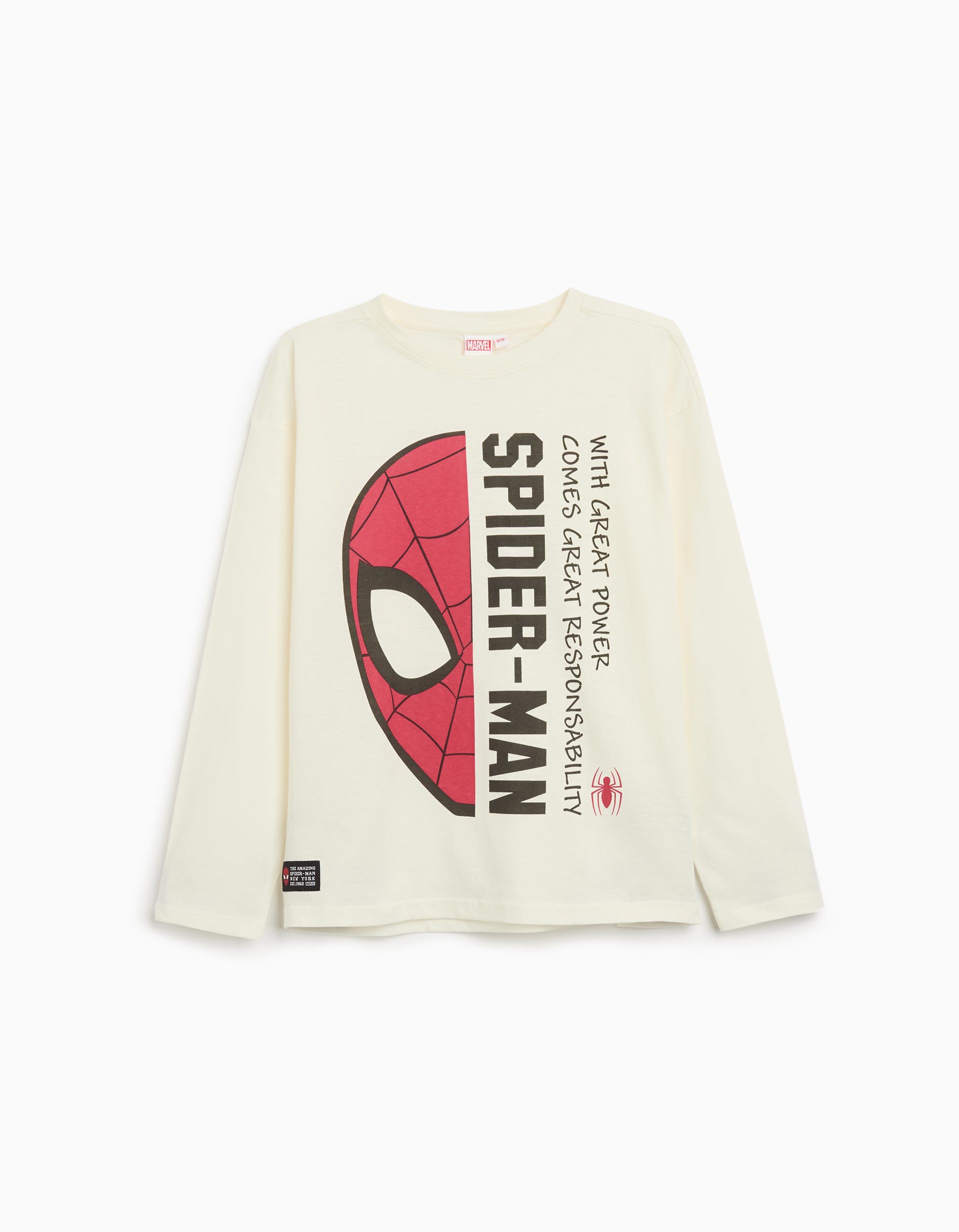 T-shirt de Manga Comprida 'Spider-Man', Menino, Branco