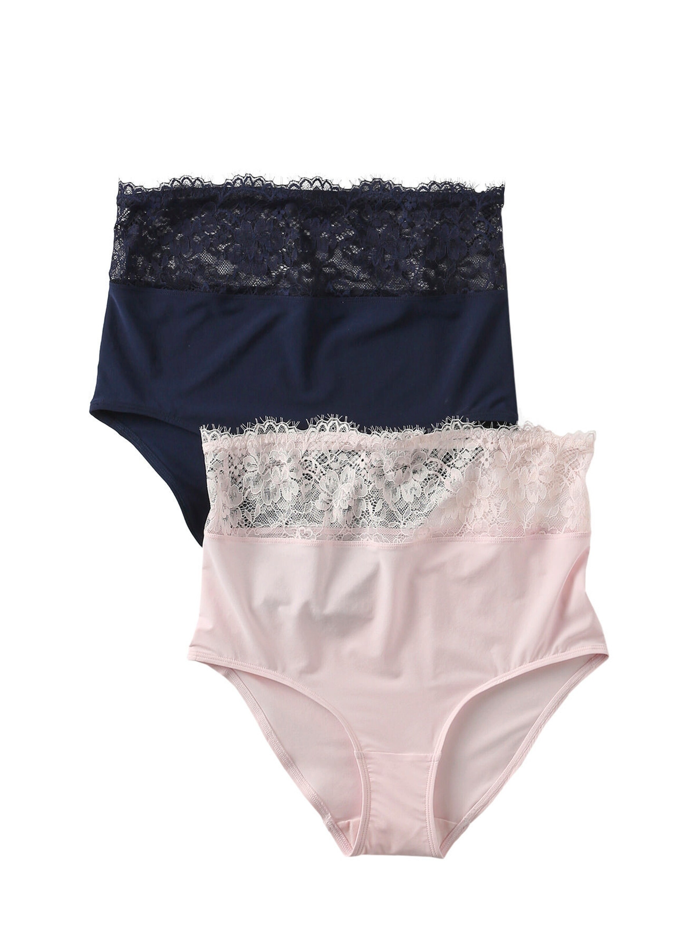 Envie de Fraise 2er-Pack Umstands-Slips mit Spitze, hohe Taille marine