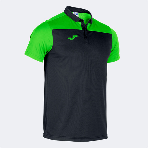 Polo Manga Corta Joma Hobby Ii Preto Verde Flúor