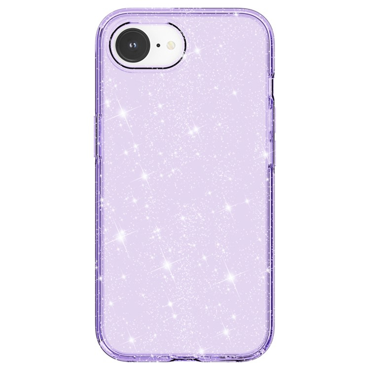 iPhone 16e Hybrid Hardcase Schutzhülle im Glitzer Design - Lila / Transparent