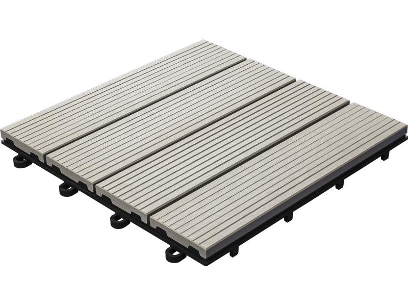 Florco Balkon-& Terrassenplatten WPC hellgrau 30 x 30, 6 St Bodenplatte aus Holz-Kunststoffgemisch