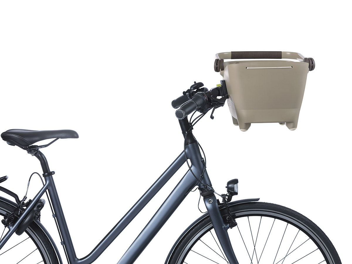 Basil Buddy Klickfix Biscotti Brown hondenfietsmand