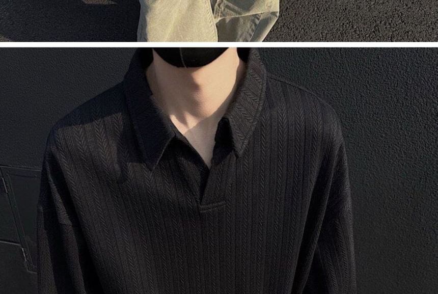 VEAZ - Sweatshirt met kraag en effen textuur