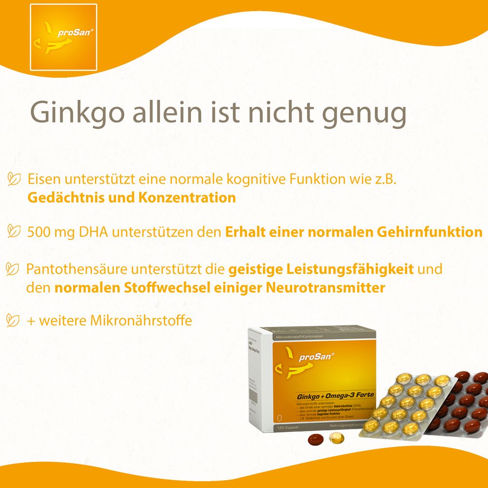 proSan Ginkgo + Omega-3 Forte