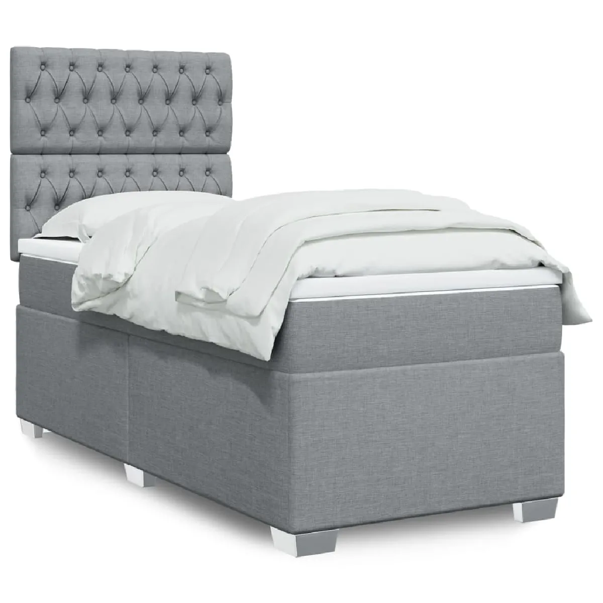 vidaXL Sommier à lattes Tissu Gris clair