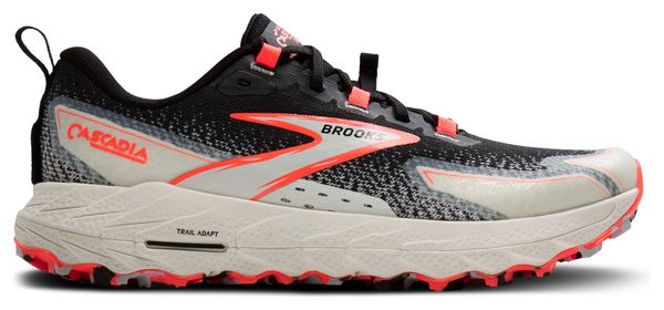Chaussures Trail Brooks Cascadia 18 Noir/Blanc/Corail Femme