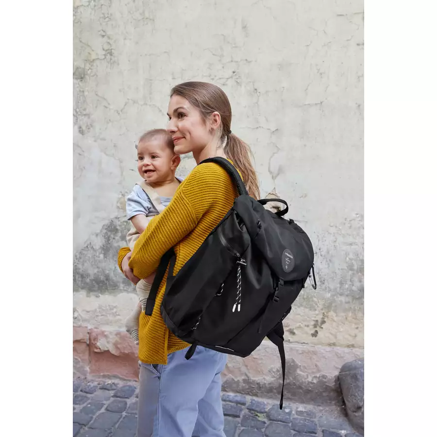 LÄSSIG Wickelrucksack Outdoor Backpack black