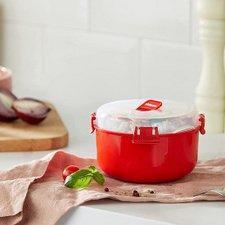 Boîte pour micro-ondes ROUND, 915 ml, rouge