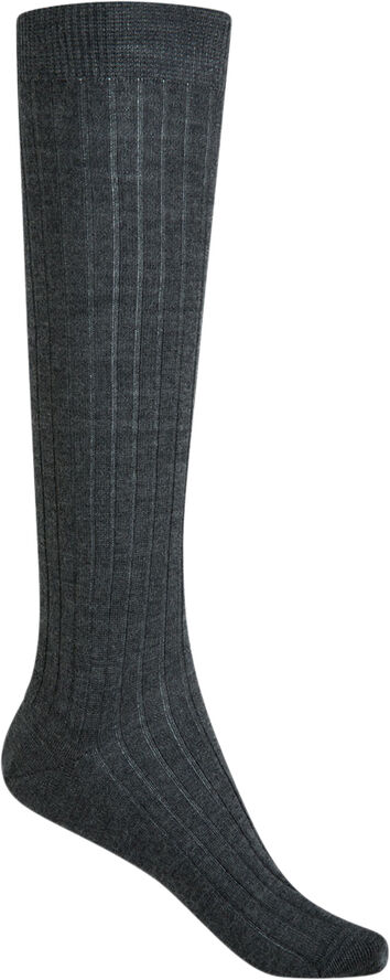 Punto Blanco 100% ribbed wool high socks Grey