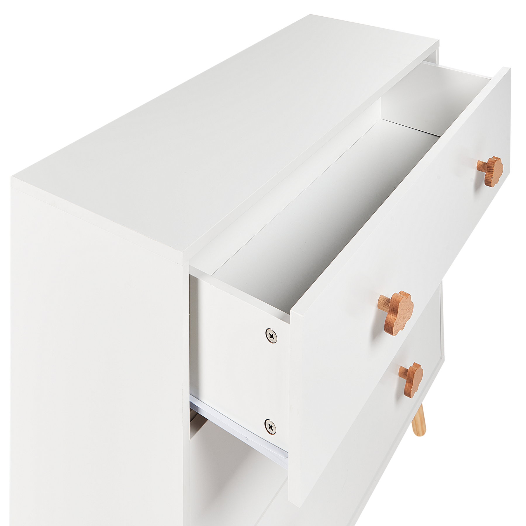 Beliani - CLOUDY - Commode - Wit|Lichthout - MDF