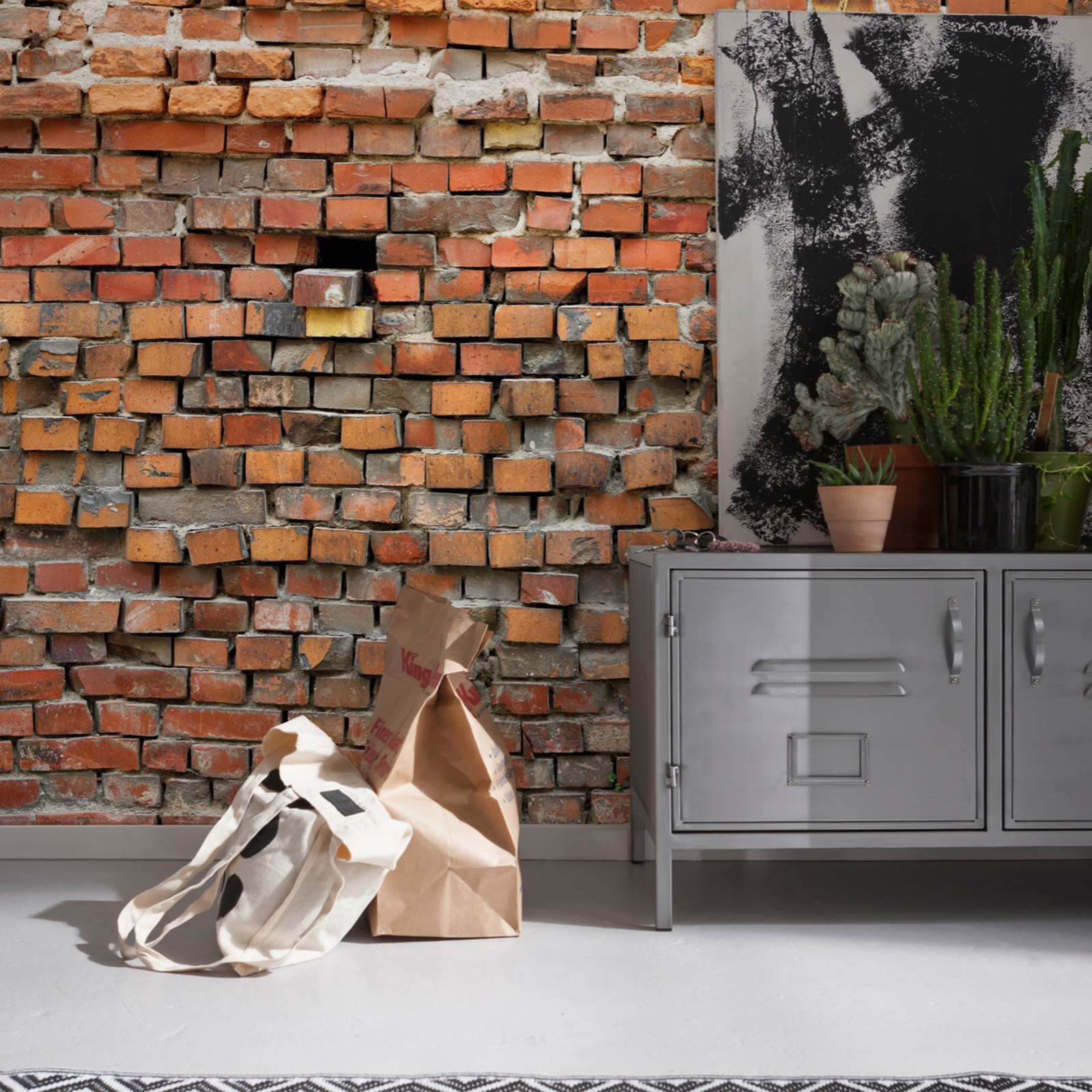 Vlies-Fototapete BRICKLANE - braun-rot-beige - 368x248 cm