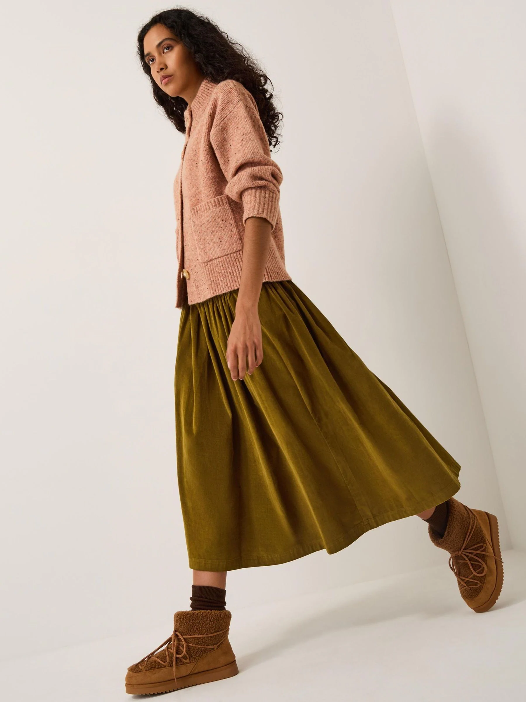 Monsoon Jenny Corduroy Midi Skirt