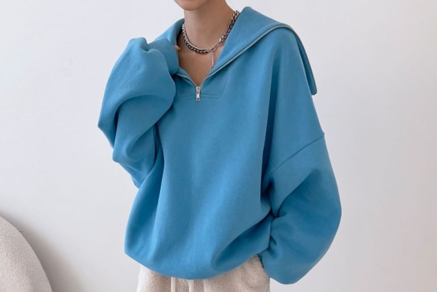 SeoulPop - Effen, losvallende trui met matrozenkraag