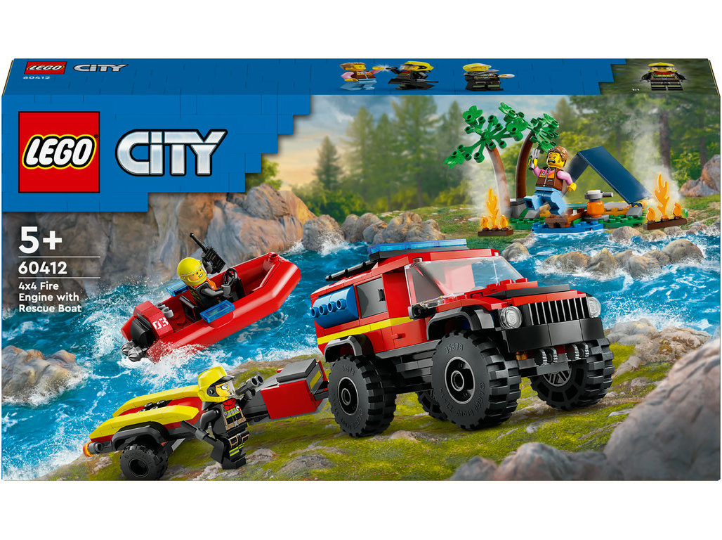 CAMIÃO DOS BOMBEIROS 4X4 COM BARCO DE RESGATE LEGO CITY FIRE