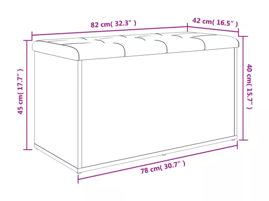 Banc de rangement chêne marron 82x42x45 cm Bois d'ingénierie