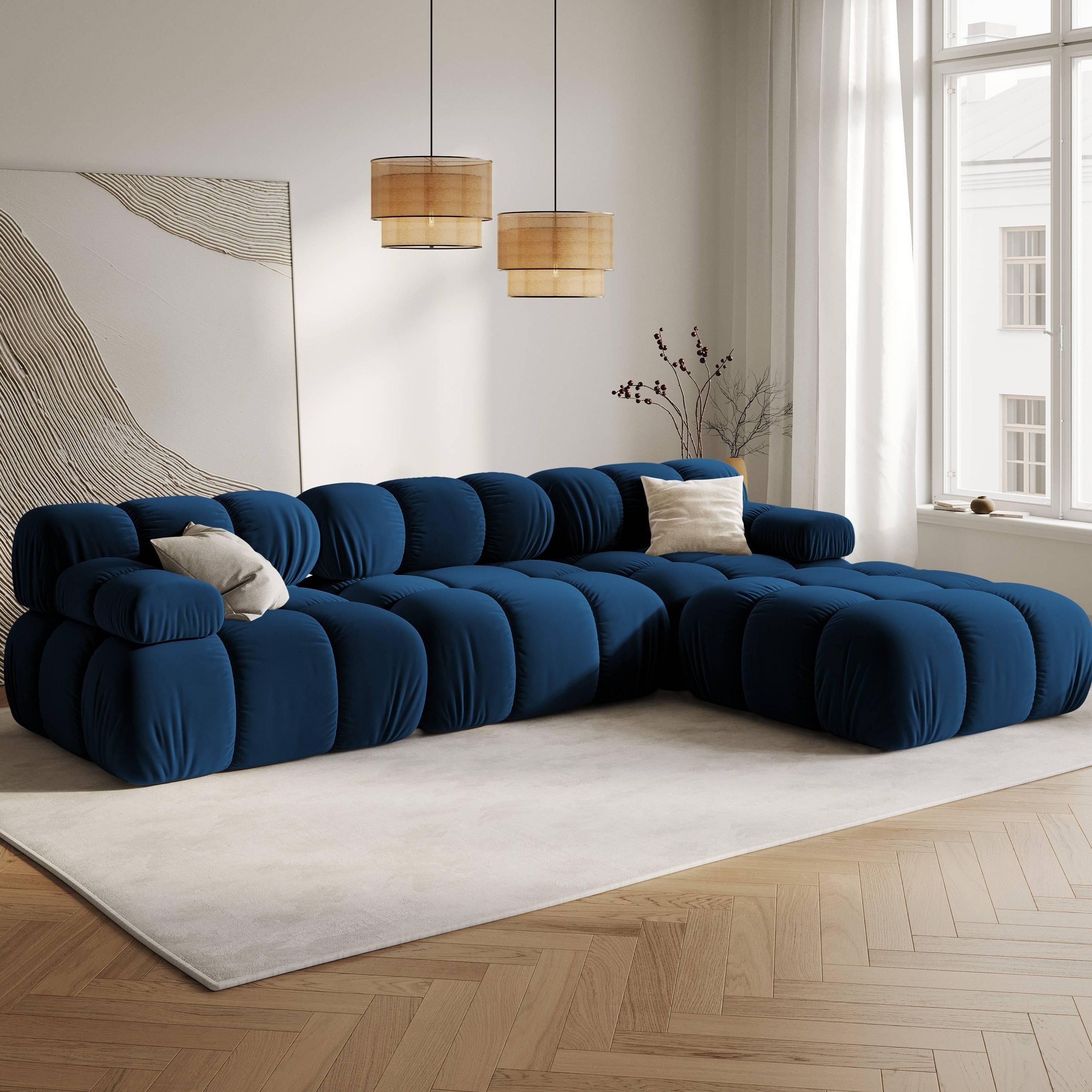 Milo Casa Tropea Modulaire Modulaire 3-zitsbank met Hocker - Koningsblauw