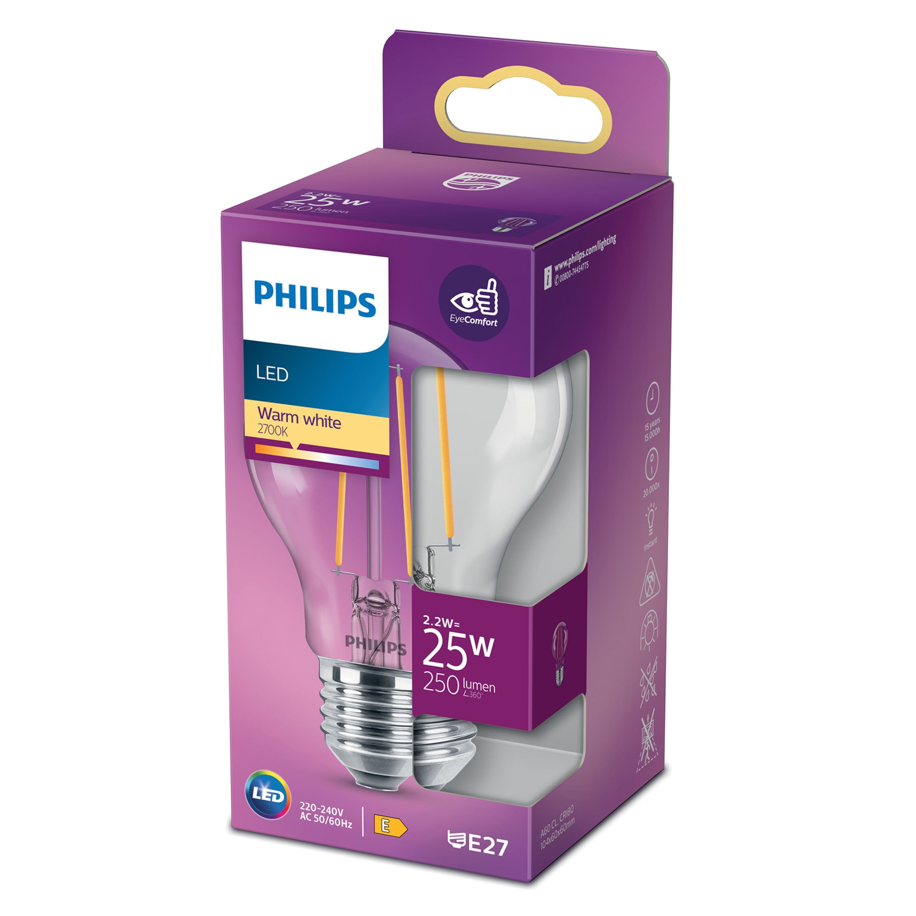 Philips LED-globepære E27 250 lm